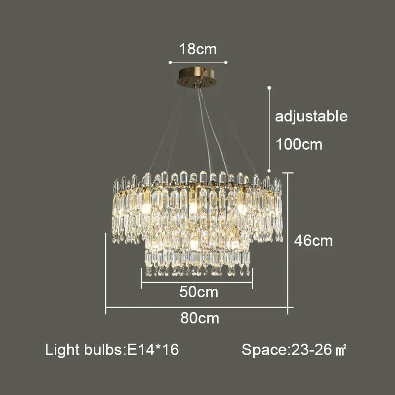 Crystal Ceiling Chandelier: Postmodern Luxury Indoor Lighting for Living Room, Dining Room & Bedroom