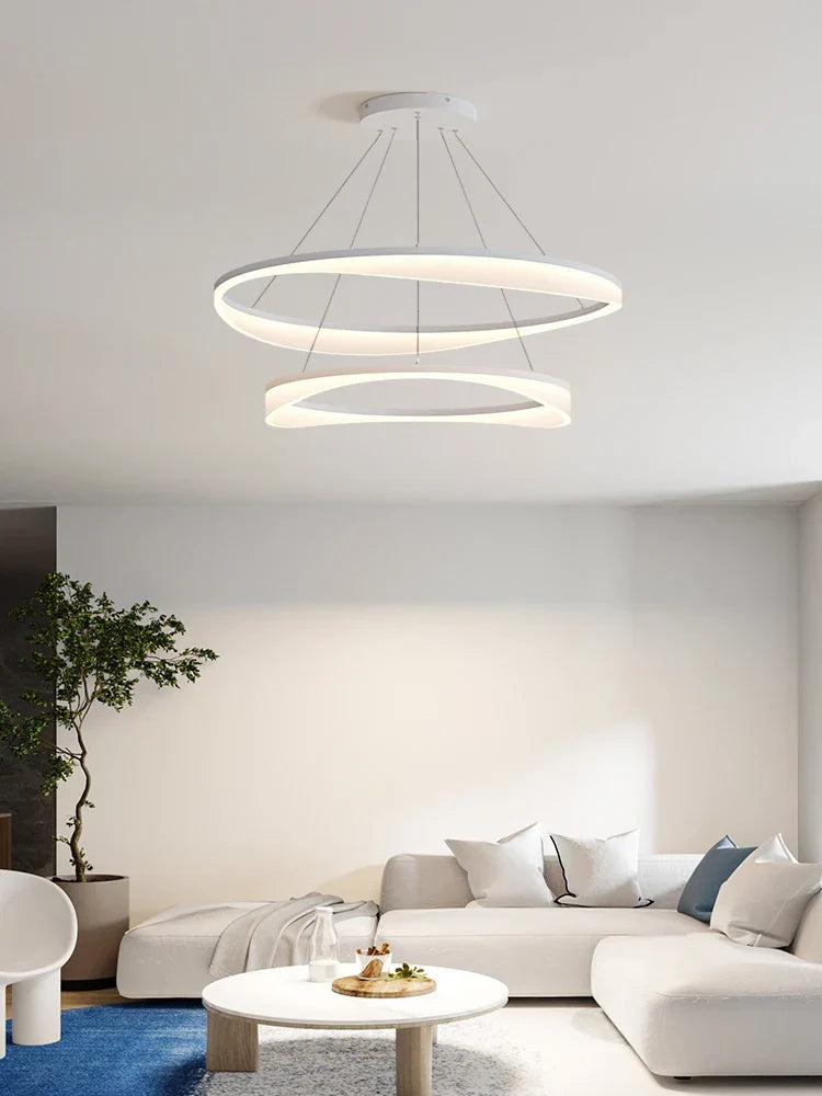 Modern Circle LED Pendant Light Dimmable Chandelier for Living Room Bedroom Décor