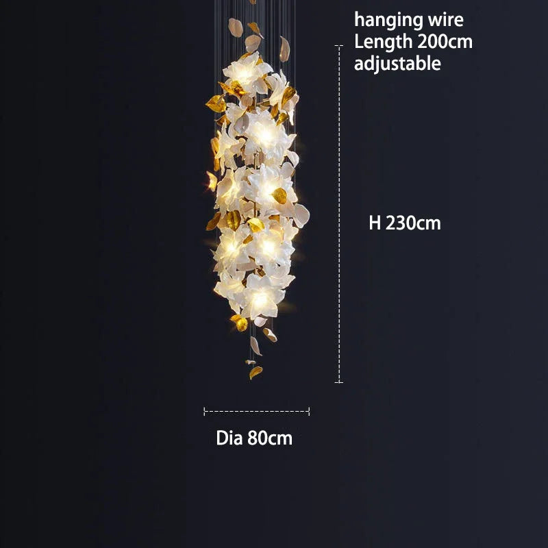 Crystal Flower Chandelier: Luxury Ceiling Pendant Light for Home Decor