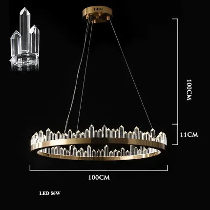 LED Crystal Pendant Chandelier for Living Room Dining Bedroom Hall Decor