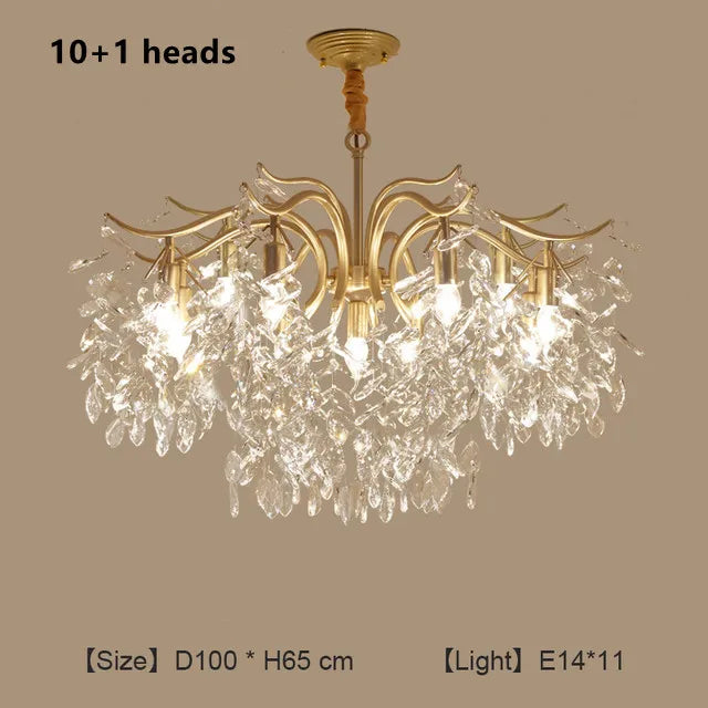 Crystal Chandelier: Modern Luxury LED Branch Lighting for Living Room & Bedroom