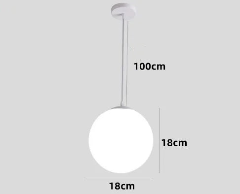 Nordic Glass Pendant Lights - White Ball Hanging Lamps for Home Decor