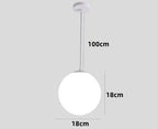 Nordic Glass Pendant Lights - White Ball Hanging Lamps for Home Decor