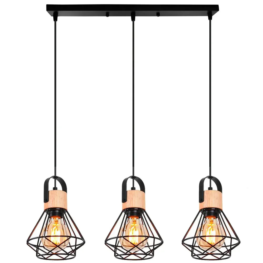 Nordic Solid Wood Pendant Lights 1/3 Heads Wall Lamp for Home Restaurant Hotel