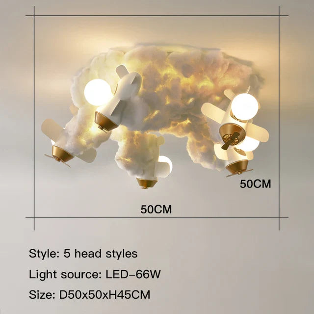 Rocket LED Pendant Light for Kids' Bedroom Study Nursery, Creative Jet Ceiling Chandelier