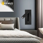 LED Wall Sconce Adjustable Reading Light for Hotel Bedroom, USB Charging