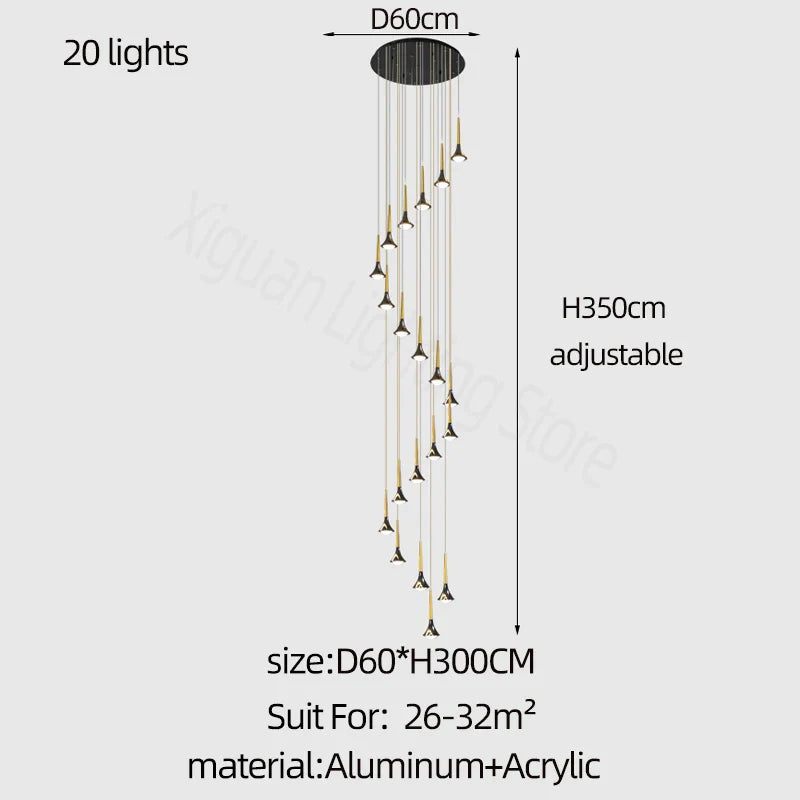 Modern Fashion Long-Line Chandelier for Living & Dining Rooms