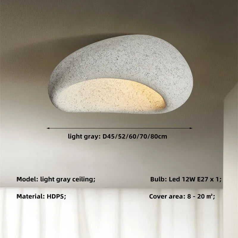 Khmara E27 Ceiling Light: Nordic Wabi Sabi Art for Home Living Room Décor