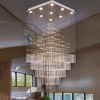 Crystal Ceiling Chandelier: Modern Elegant Living Room & Staircase Light Fixture