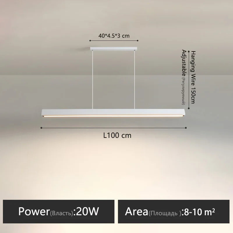 Modern Linear LED Chandelier Pendant Lights for Dining Table Kitchen Bar