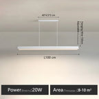 Modern Linear LED Chandelier Pendant Lights for Dining Table Kitchen Bar