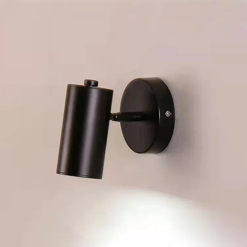Nordic Bedroom Wall Sconce Lamp Rotating Spotlight in Gold Black