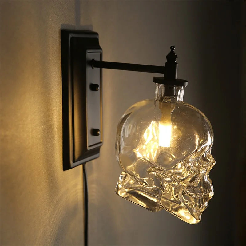 Skull Light Glass Sconce - Creative Nordic Design Wall LED Lamp