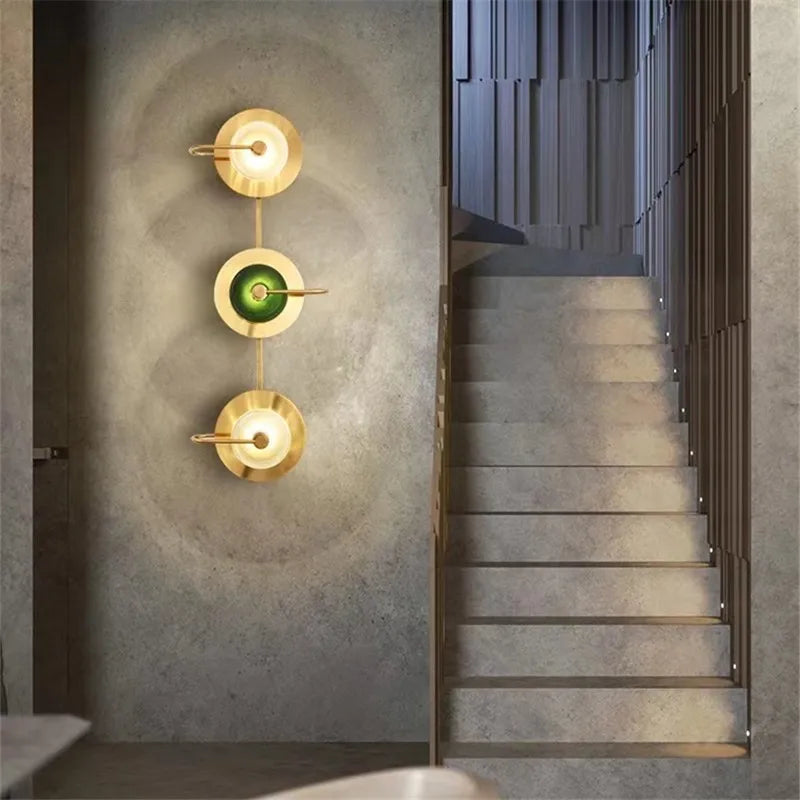 Glass Led Metal Wall Art Light | Nordic Minimalist & Vintage Decor for Living Room