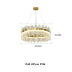 Modern Luxury Glass LED Chandelier Dining Room Dimmable Pendant Lamp