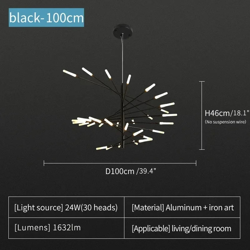 Fireworks LED Chandelier Light for Indoor Living Dining Bedroom Hall Decor