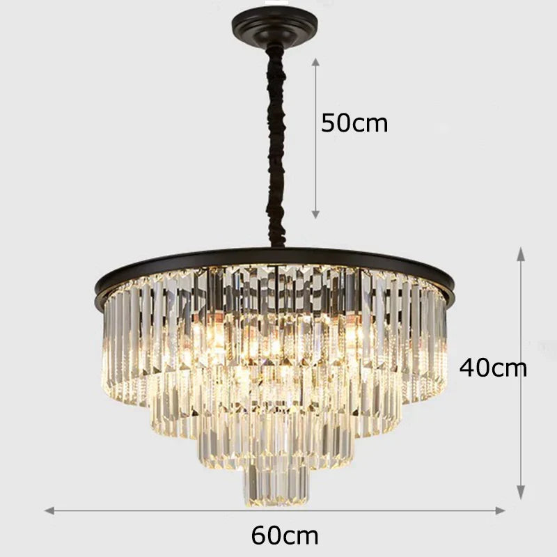 Crystal Chandelier Stair Pendant Light Interior Lighting for Modern Home Decor
