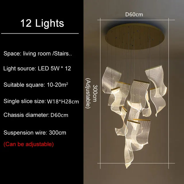 LED Light Ceiling Chandelier for Modern Home Decor & Ambient Lighting