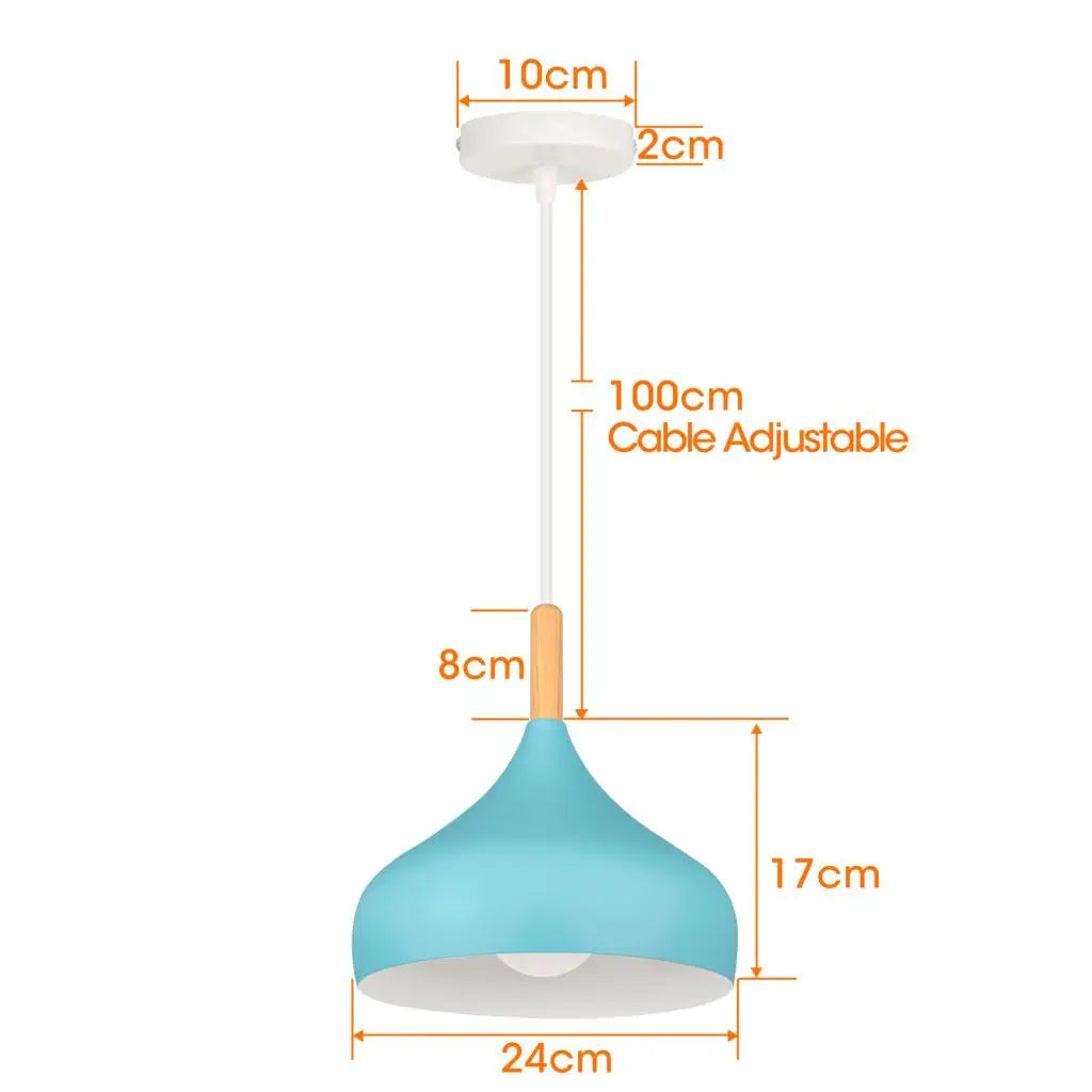 Blue Nordic Pendant Lights E27 Modern Hanging Lamps for Living Dining Kitchen