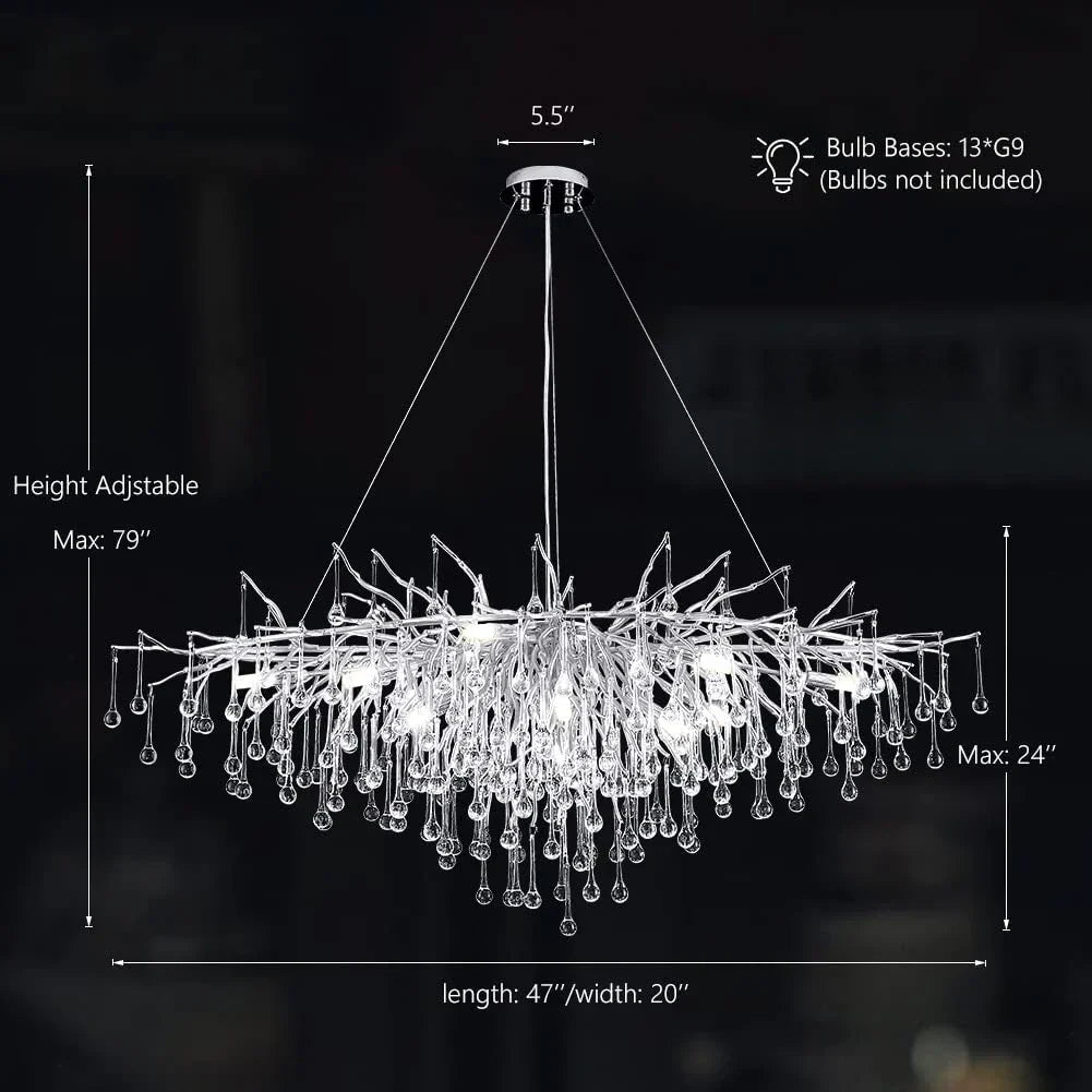 Luxury Crystal LED Chandelier Silver Gold G9 - Perfect for Indoor Hall Living Room Dining Room