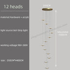 LED Chandelier for Revolving Staircase | Loft Villa Ceiling Hanging Lamp