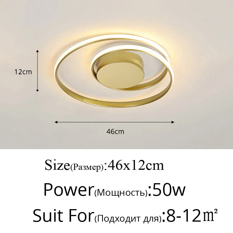 Minimalist LED Chandeliers Ceiling Lamp for Living Room Bedroom Study - Modern Surface Mounted Lighting