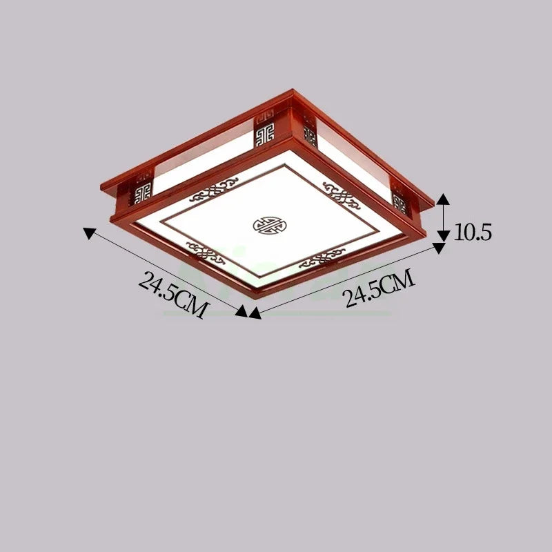 Solid Wood LED Ceiling Lamp, Nordic Modern Design, Hollow Carved, Living Room Bedroom Decor