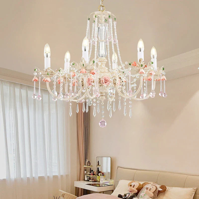 Crystal Chandelier: Elegant French Light Luxury Candle Design for Romantic Living and Dining Rooms