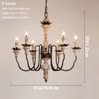 Retro Craft Solid Wood Heads Chandelier for Living Room Farmhouse Church Villa