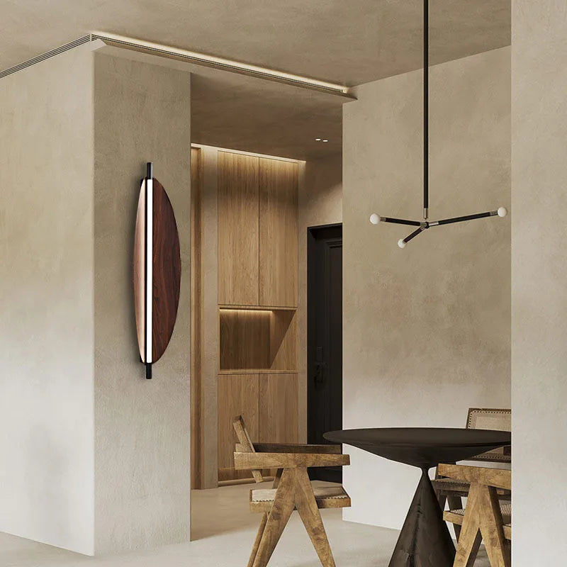 Wood Grain LED Wall Lamp: Minimalist Wabi Sabi Style Nordic Fixtures