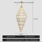 Crystal Large Chandelier for Villa Duplex Loft Stairs, Elegant Hall Pendant Light