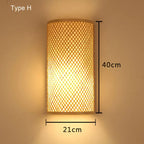 Bamboo Wall Lights: Retro Hand-woven Luminaire for Bedroom, Corridor, Hotel, Restaurant Decor
