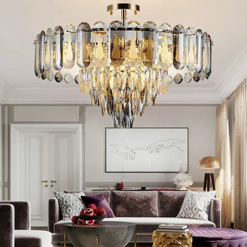 Crystal LED Ceiling Chandelier | Modern Luxury Lustres Pendant Light Fixture