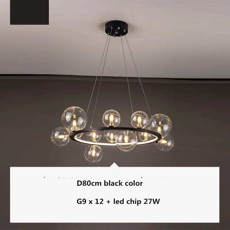 Glass Ball G9 LED Chandelier: Modern Minimalist Nordic Design