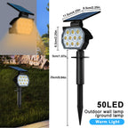 Solar Landscape Light: 50LED Outdoor Waterproof Garden Spotlight with 3 Color Modes
