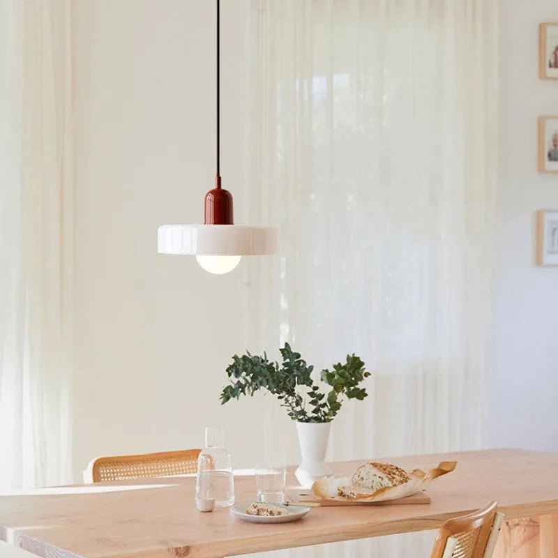 Retro Glass Pendant Lamp LED for Dining Room Bedroom Living Room