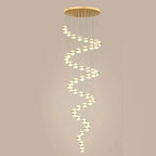 Round Ball Acrylic Chandelier Staircase LED Gold Lighting Fixtures