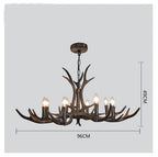 Antler Chandelier: Retro Resin Pendant Lamp for Living Room, Modern Rustic Lighting