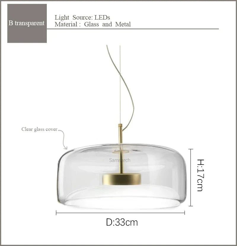 Nordic Glass Chandelier LED Bedroom Lamp - Contemporary Design for Interior Lighting