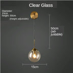 Golden Glass Ball Wall Sconce Light Fixture for Modern Living Room Decor