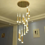 Black Meteor Shower Crystal LED Chandelier for Staircase - Creative Design Lighting Fixtures