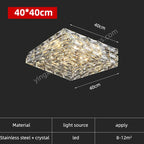 Crystal Square Ceiling Light: Elegant Indoor LED Lighting Fixture for Living Room, Bedroom & Corridor