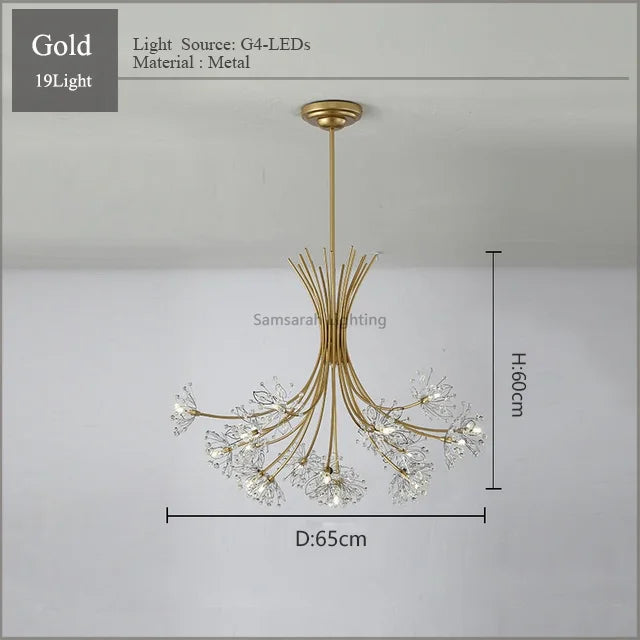 Modern Crystal Chandelier for Dining Room - Samsarah Lighting