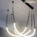 Bamboo Pendant Lights: Nordic Loft Stair LED Luminarias for Minimalism Decor