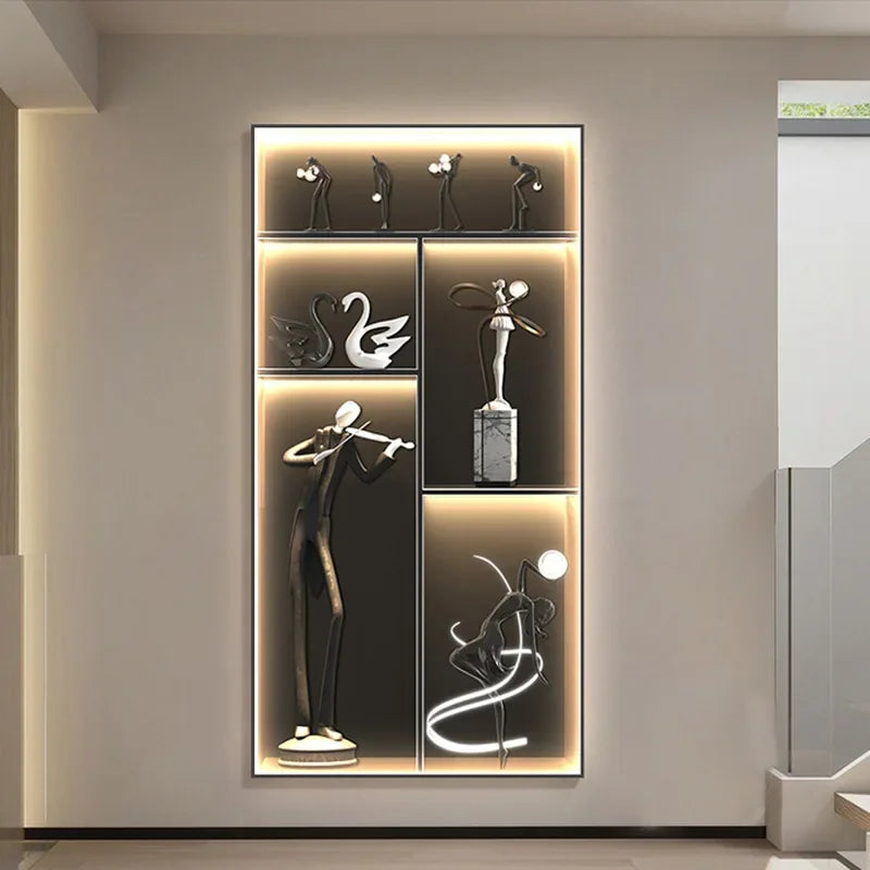 Luminous Wall Mural - Remote Control High-End Art Painting for Modern Living Room & Corridor