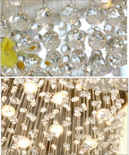 Spiral Design Large Crystal Ball LED Chandelier for Staircase and Living Room