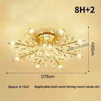 Crystal Ceiling Chandelier LED Light Fixture for Living Room Bedroom Kitchen