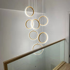 Modern Chandelier Luxury Villa Staircase Lighting by Afralia™