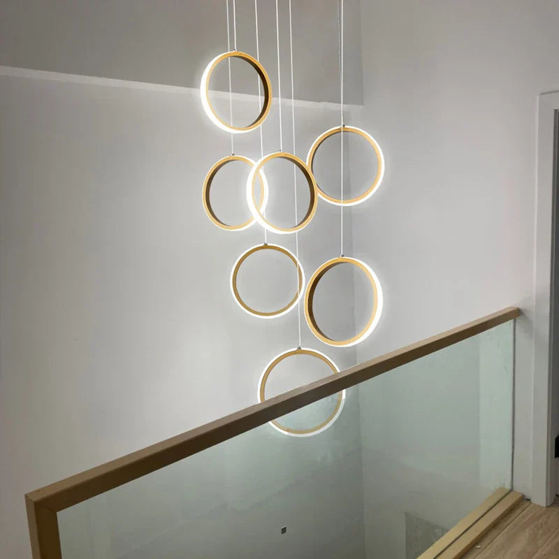 Modern Chandelier Luxury Villa Staircase Lighting by Afralia™