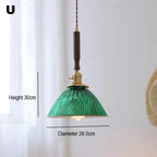 Nordic Wooden Glass Pendant Chandelier for Bedroom Living Dining Room